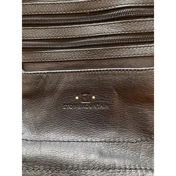 Stone Mountain Black Leather Hobo Crossbody Shoulder Bag Purse Buttery Soft - Picture 3 of 16